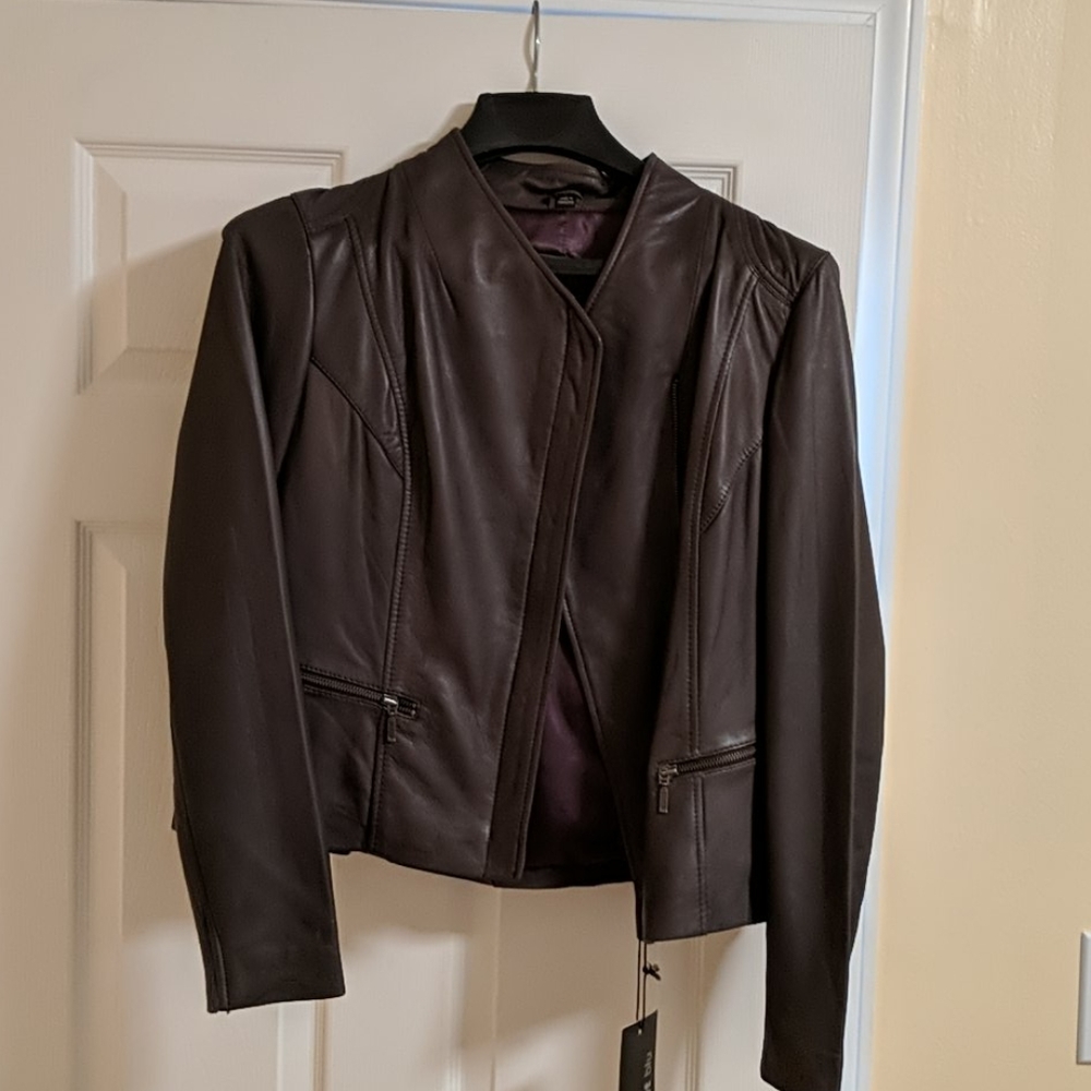 Charcoal Gray Leather Jacket